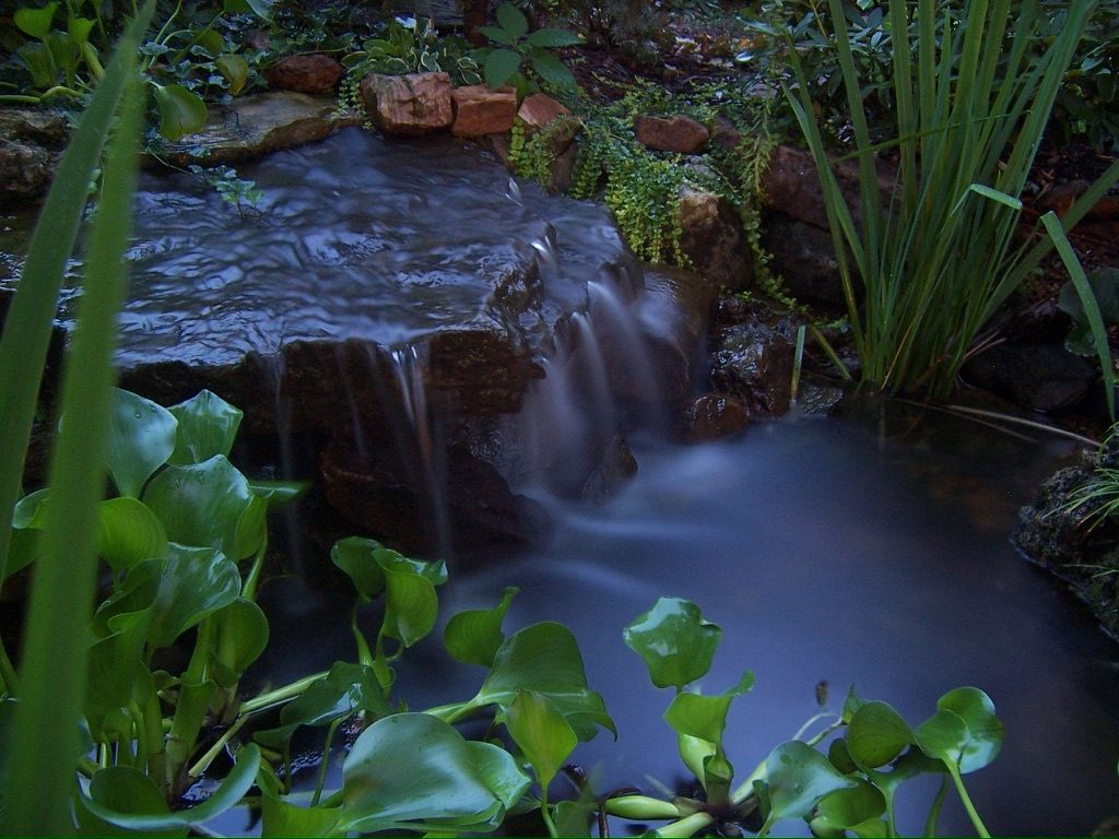 A natural stone stream and pool